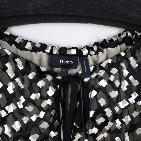 NWT Theory Silk Blend Tie-Neck Dress | Flowy for Brunch, Travel & Events - Picture 14 of 15